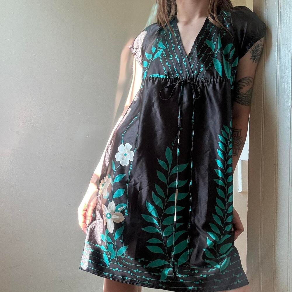 Vintage Guess Jeans Y2K Babydoll Satin Dress Small Flirty